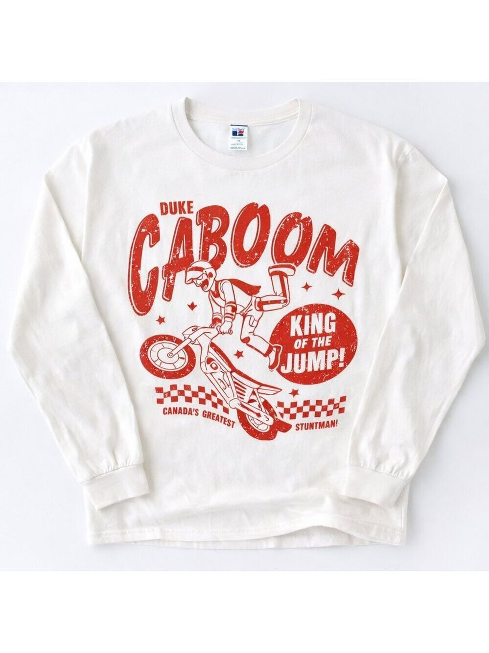 ✨ Disney Pixar Toy Story 4 Duke Caboom Graphic Tee – White – Very Good Condition